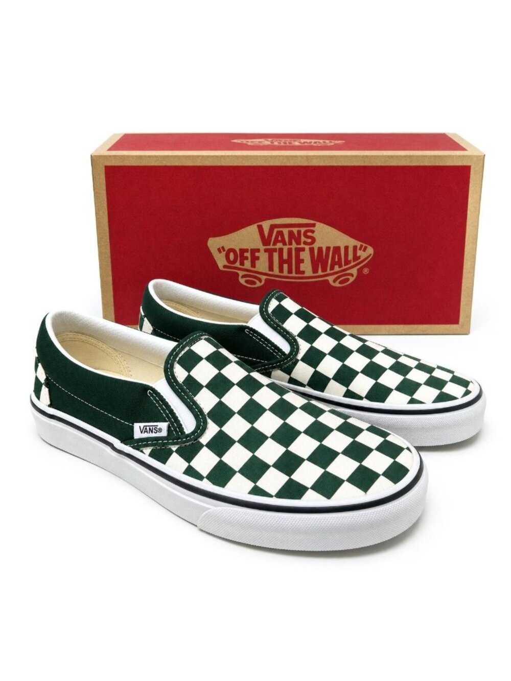 Vans Classic Slip-On Color Theory Checkerboard Mens 8 Emerald Green VN000EACEME